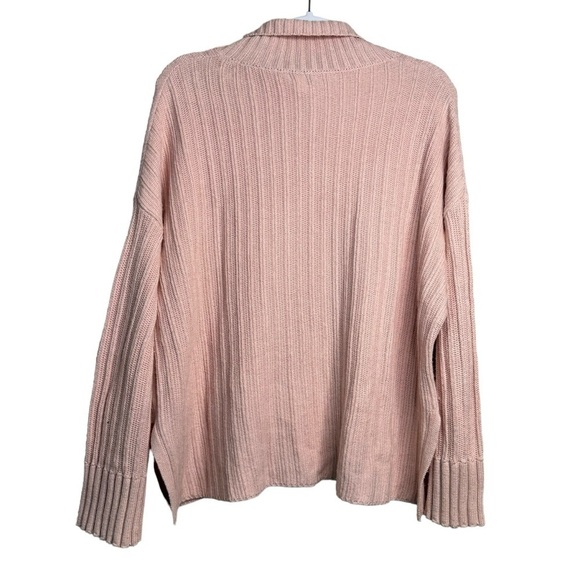 Nordstrom Organic Cotton & Merino Wool Turtleneck Sweater Baby Pink S - Picture 9 of 10